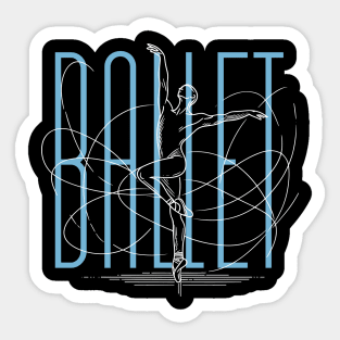 White One line art Ballet Male dancer - Ballet Sticker